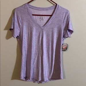 Bally Lilac V-Neck Short Sleeve Fitness Top